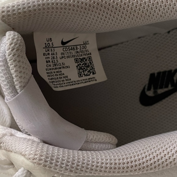 White Nike Court Vision Low 10.5 - Picture 3 of 4